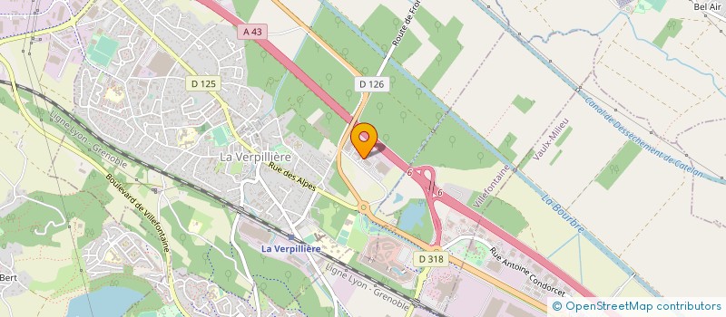 localisation de l'entreprise MK RAYONNAGE à LA VERPILLIERE