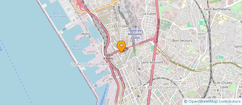 localisation de l'entreprise MK2 PNEUS à MARSEILLE