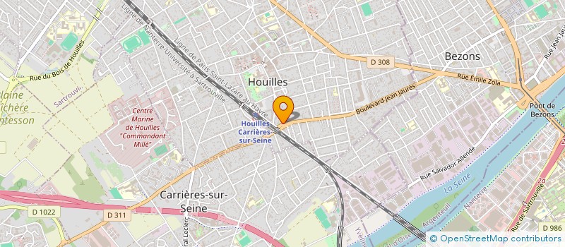 localisation de l'entreprise ML  HOUILLES