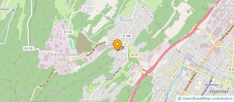 localisation de l'entreprise MLG à OYONNAX