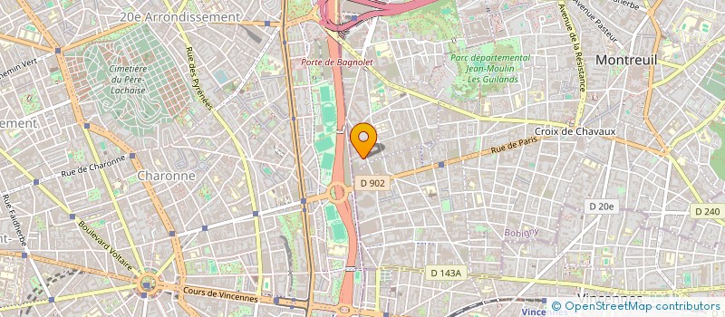 localisation de l'entreprise MLLE LECOUTRE CHRISTINE à BAGNOLET