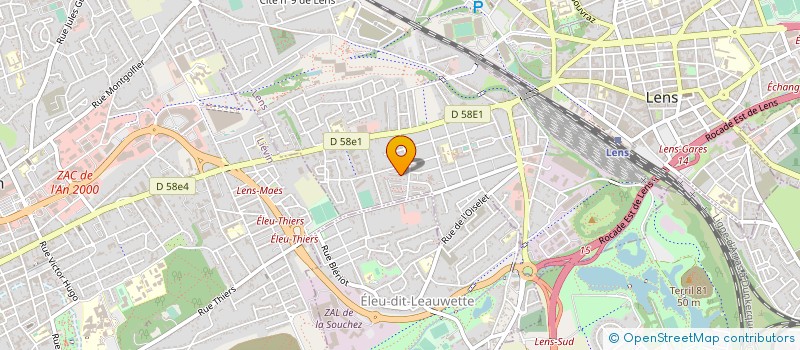 localisation de l'entreprise MOD TRANSPORTS EXPRESS ET MESSAGERIE à LENS