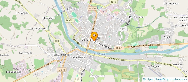 localisation de l'entreprise MODA SHOP à LE BLANC