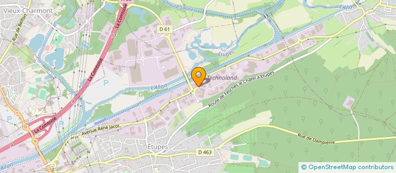 localisation de l'entreprise MODAC à ETUPES