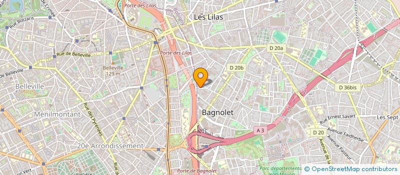 localisation de l'entreprise MODE & COUTURE à BAGNOLET