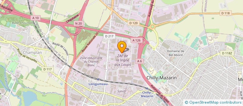 localisation de l'entreprise MODELUXE LINGE SERVICE à CHILLY-MAZARIN