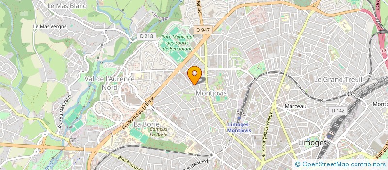 localisation de l'entreprise MONDIAL AMBULANCES à LIMOGES