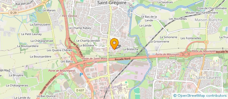 localisation de l'entreprise MONDIAL SANTE à SAINT-GREGOIRE