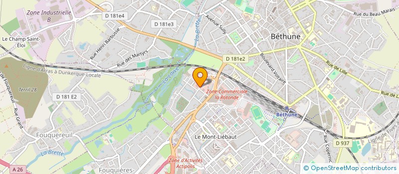 localisation de l'entreprise MONDIALYS à BETHUNE