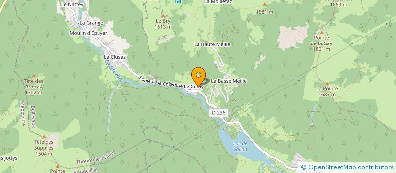 localisation de l'entreprise MONET ET FILS à BELLEVAUX