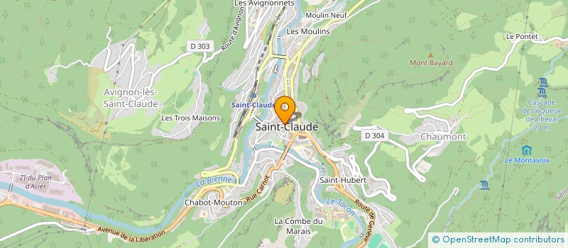 localisation de l'entreprise MONIQUE JULLIARD à SAINT-CLAUDE