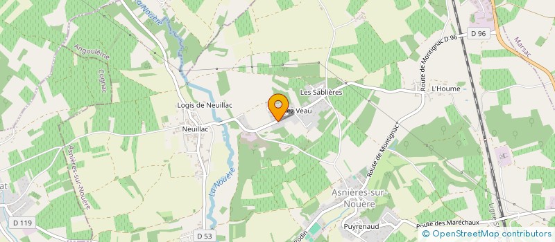 localisation de l'entreprise MONNEREAU COUVERTURE à ASNIERES-SUR-NOUERE