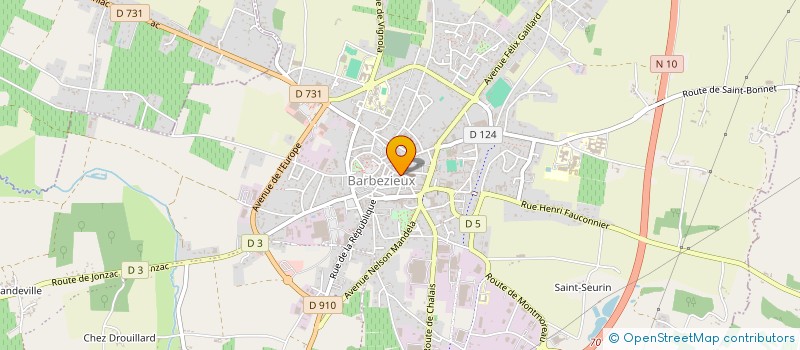 localisation de l'entreprise MONNEREAU IMMOBILIER à BARBEZIEUX-SAINT-HILAIRE