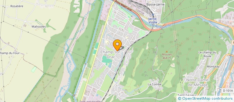 localisation de l'entreprise MONSIEUR ABALE ATTEBE  CHAMP-SUR-DRAC