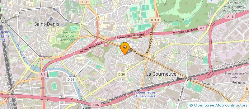 localisation de l'entreprise MONSIEUR ABDELBAKI KHERBACH à LA COURNEUVE