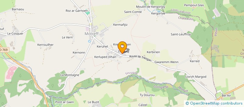 localisation de l'entreprise MONSIEUR ADRIEN BOULZENNEC  MOTREFF