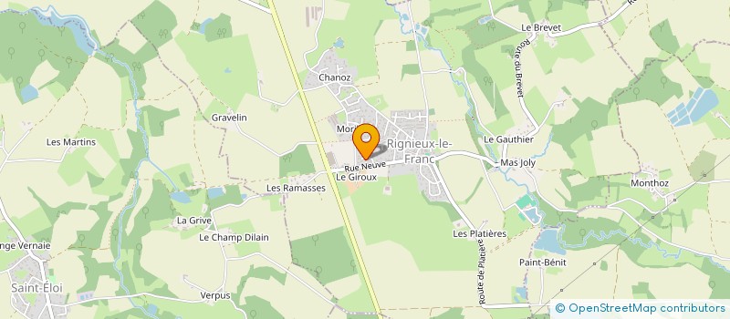 localisation de l'entreprise MONSIEUR ADRIEN FETON  RIGNIEUX-LE-FRANC