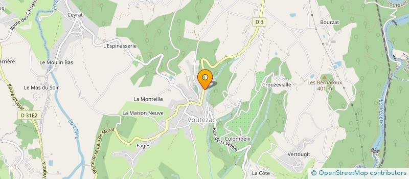 localisation de l'entreprise MONSIEUR ADRIEN MENARD  VOUTEZAC