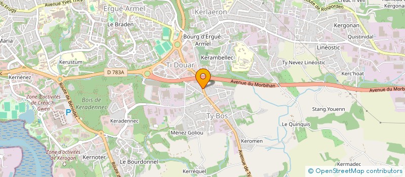 localisation de l'entreprise MONSIEUR ADRIEN RAULT  QUIMPER