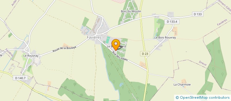 localisation de l'entreprise MONSIEUR ADRIEN ROUGEAULT à FAVIERES