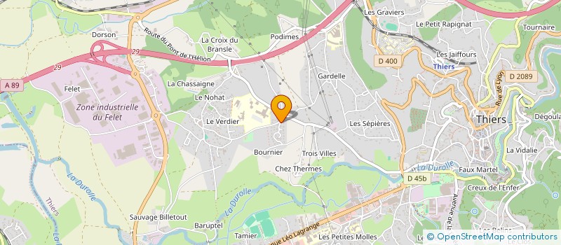 localisation de l'entreprise MONSIEUR ADRIEN TROMBINHAS  THIERS