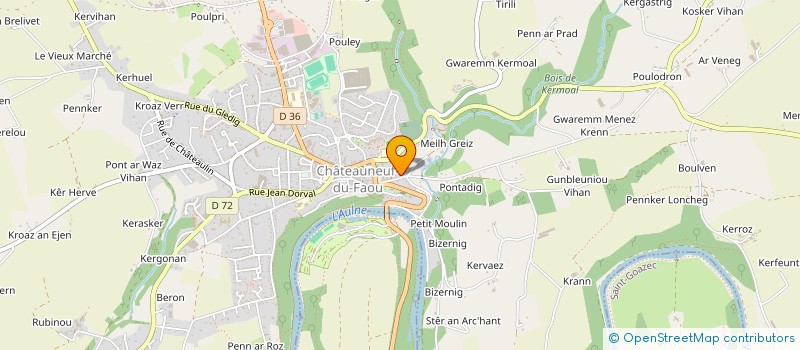 localisation de l'entreprise MONSIEUR AIME CALVEZ à CHATEAUNEUF-DU-FAOU