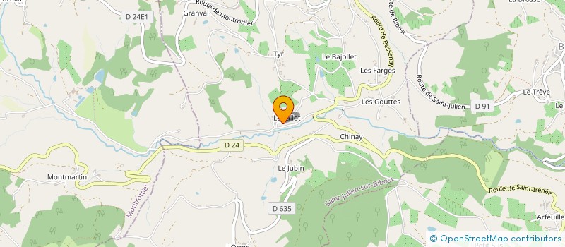 localisation de l'entreprise MONSIEUR ALAIN ARQUILLERE  SAINT-JULIEN-SUR-BIBOST