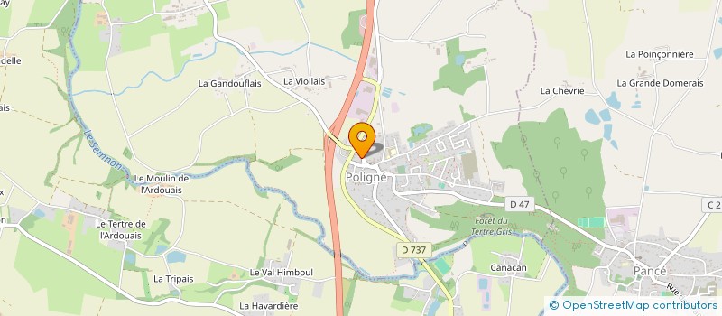 localisation de l'entreprise MONSIEUR ALAIN BAPTISTE  POLIGNE