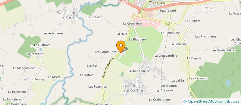 localisation de l'entreprise MONSIEUR ALAIN BAUCHERON à SAINT-JULIEN-SUR-SARTHE