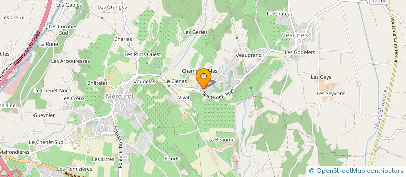 localisation de l'entreprise MONSIEUR ALAIN BEAUDHUIN  MERCUROL-VEAUNES