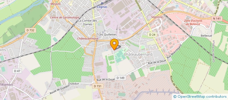 localisation de l'entreprise MONSIEUR ALAIN BOULESTIN  CHATEAUBERNARD