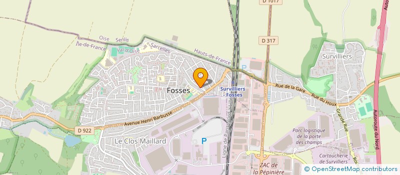 localisation de l'entreprise MONSIEUR ALAIN BRAVARD  FOSSES