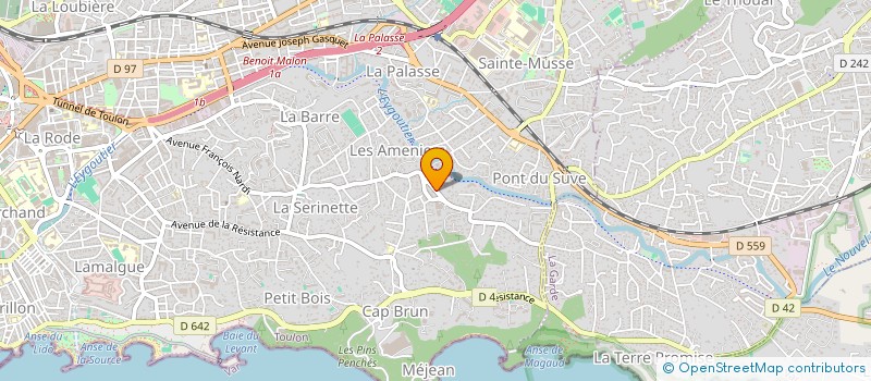 localisation de l'entreprise MONSIEUR ALAIN BROUSSE  TOULON