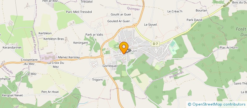 localisation de l'entreprise MONSIEUR ALAIN COADOU à LOCRONAN