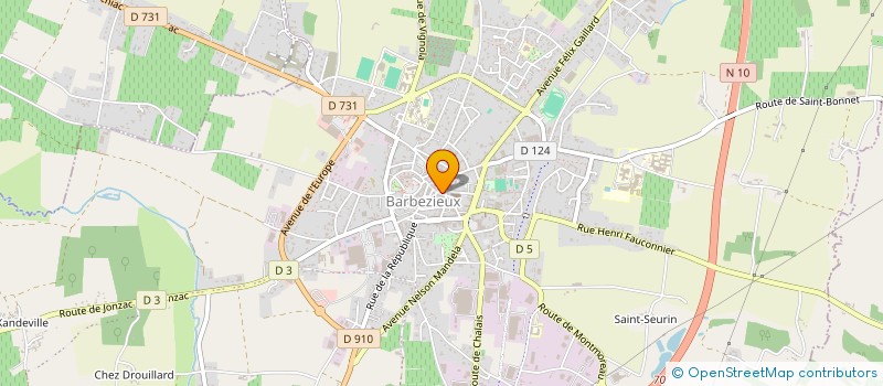 localisation de l'entreprise MONSIEUR ALAIN GUERINEAU  BARBEZIEUX-SAINT-HILAIRE