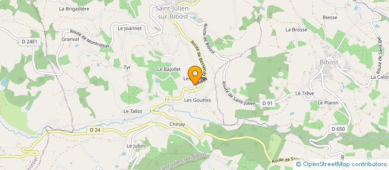 localisation de l'entreprise MONSIEUR ALAIN HUMBERT à SAINT-JULIEN-SUR-BIBOST