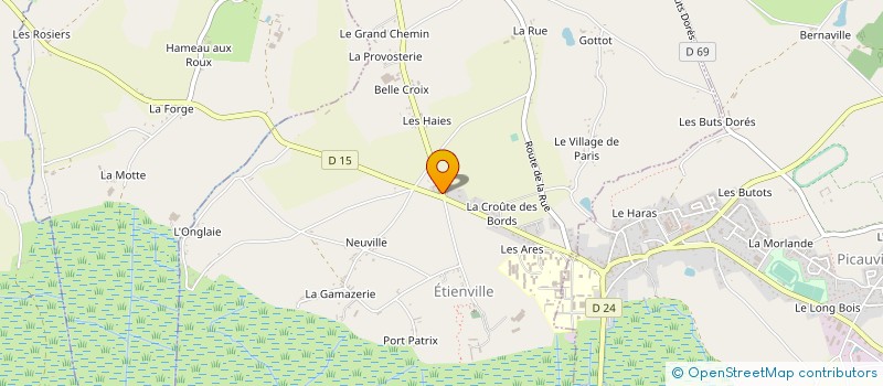 localisation de l'entreprise MONSIEUR ALAIN LE VAILLANT DE FOLLEVILLE  ETIENVILLE