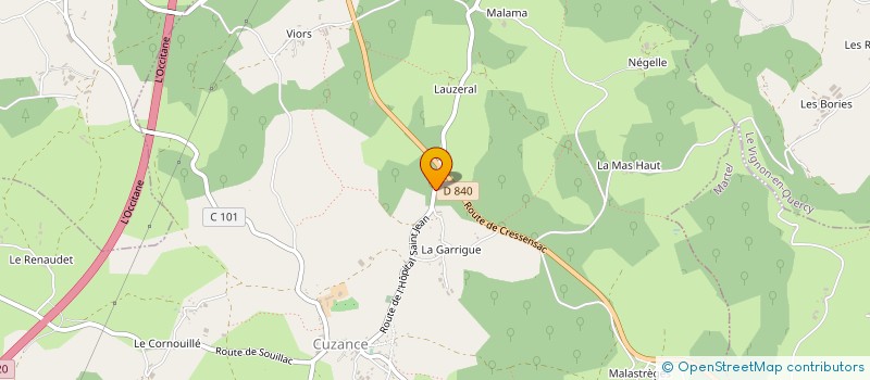 localisation de l'entreprise MONSIEUR ALAIN MALARANGE à CRESSENSAC-SARRAZAC