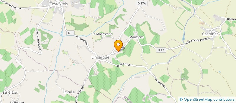 localisation de l'entreprise MONSIEUR ALAIN MONESTIE  CESTAYROLS