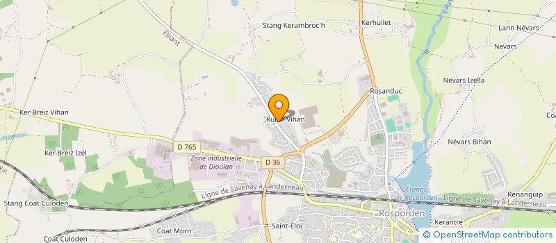 localisation de l'entreprise MONSIEUR ALAIN SEBILEAU  ROSPORDEN