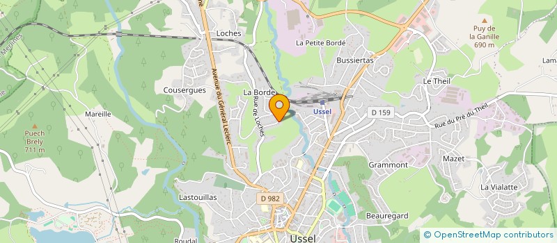 localisation de l'entreprise MONSIEUR ALAIN SOUBRANE  USSEL