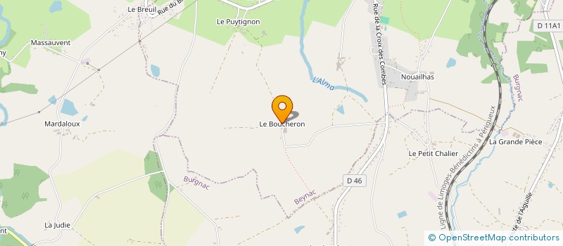 localisation de l'entreprise MONSIEUR ALAIN VACHEYROUX  AIXE-SUR-VIENNE