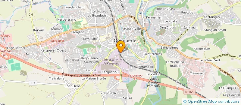 localisation de l'entreprise MONSIEUR ALAIN VAILLANT  QUIMPERLE