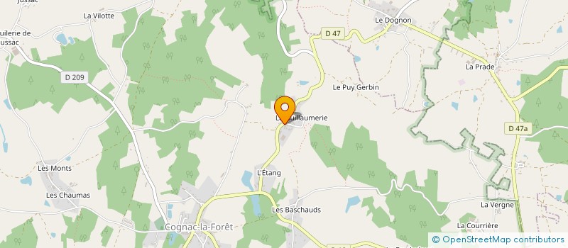 localisation de l'entreprise MONSIEUR ALAIN VIRONDEAU  COGNAC-LA-FORET