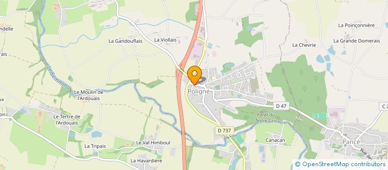 localisation de l'entreprise MONSIEUR ALAN PELLOIS  POLIGNE