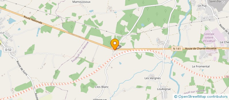 localisation de l'entreprise MONSIEUR ALEX COUTURIER  EXIDEUIL-SUR-VIENNE