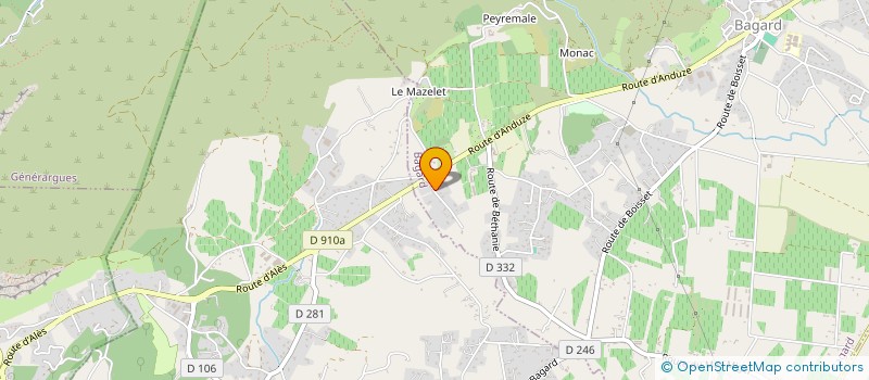 localisation de l'entreprise MONSIEUR ALEXIS BAYLET  ANDUZE