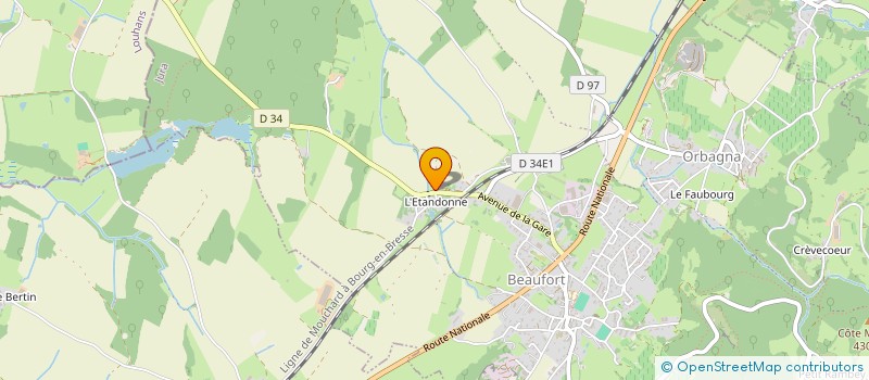 localisation de l'entreprise MONSIEUR ALEXIS BUCHIN  BEAUFORT-ORBAGNA