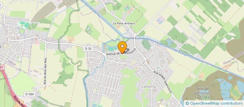 localisation de l'entreprise MONSIEUR ALEXIS DELINSELLE  LALLAING