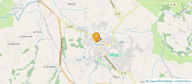 localisation de l'entreprise MONSIEUR ALPHONSE JULIEN  RIGNAC